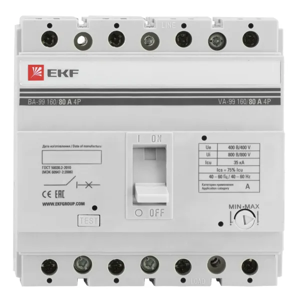 Выключатель автоматический ВА-99 160/ 80А 4П 35кА EKF PROxima