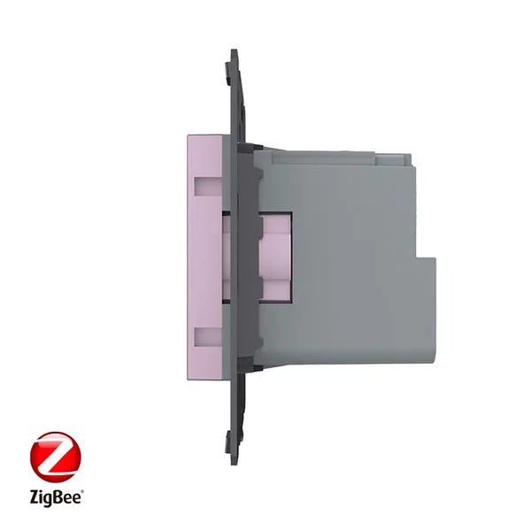Розетка ZigBee (Wi-Fi) с з/з с защитными шторками 16A, цвет розовый (механизм) Livolo — фото 3