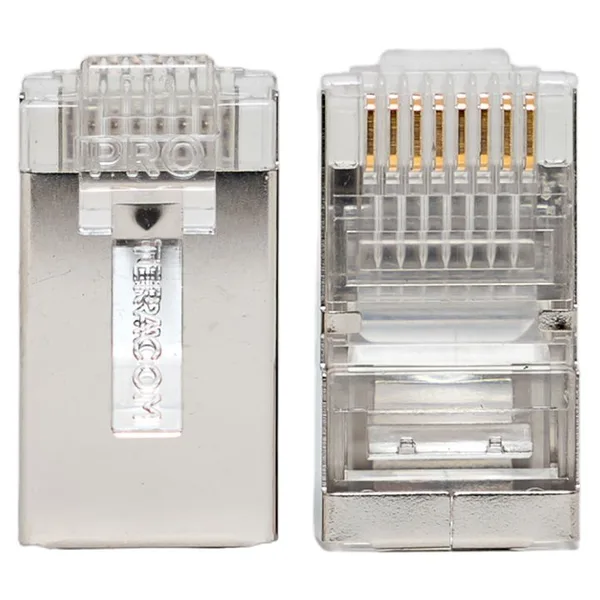 Коннектор RJ-45 TERACOM PRO экранированный 8P8C 30мкд Cat,5E универсальный (упак,20шт) EKF — фото 3
