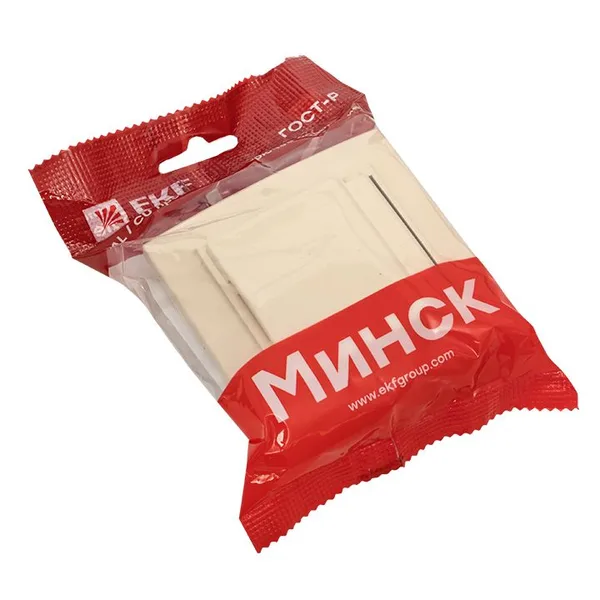 Минск Розетка 1-местная СП с/з с крышкой 16А бежевая с защ, штор, IP44 EKF — фото 2