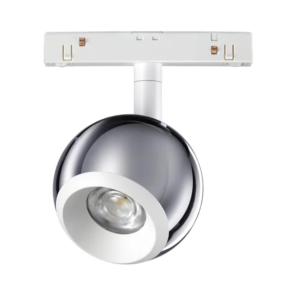 Трековый св-ник для низков.шинопровода IP20 LED 4000K 10W 48V FLUM хром/белый NOVOTECH