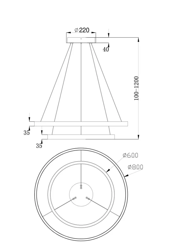 Подвесной светильник 88Вт 4000K Латунь IP20 Rim MOD058PL-L74BS4K Technical Maytoni — фото 3