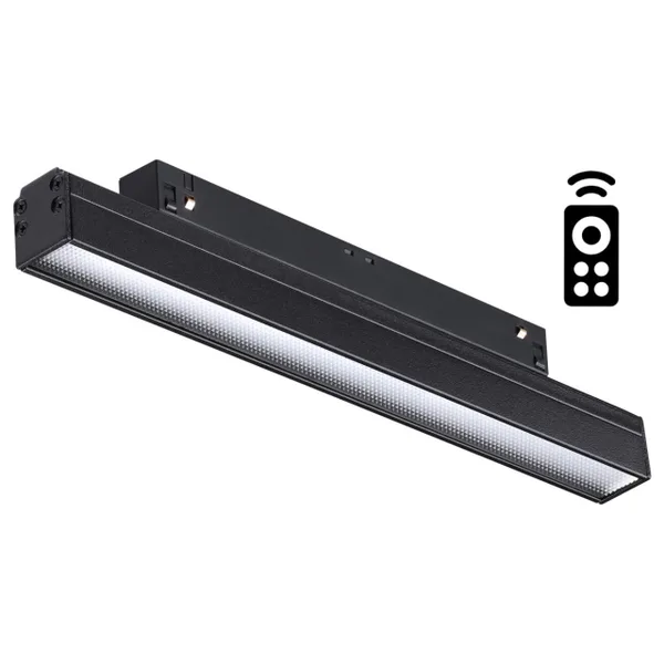 Трековый св-к димм.с ДУ,со сменой цв.темп.IP20 LED 3000~6500К 12W 48V черный FLUM B NOVOTECH