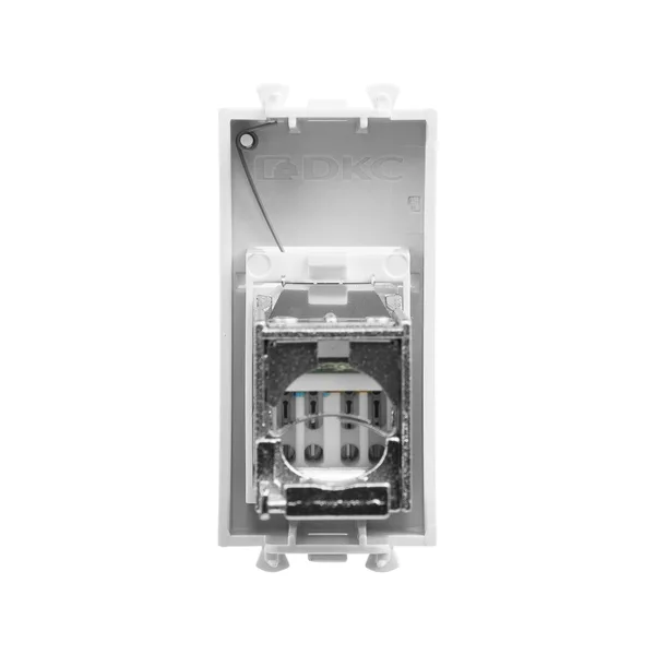 Компьютерная розетка RJ-45 модульная, кат. 6 экранированная,"Avanti","Закаленная сталь", 1 модуль DKC — фото 3