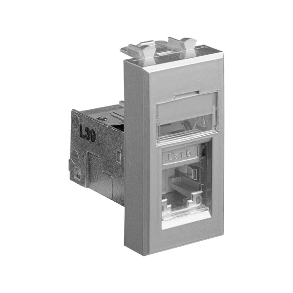 Компьютерная розетка RJ-45 модульная, кат. 6 экранированная,"Avanti","Закаленная сталь", 1 модуль DKC — фото 2