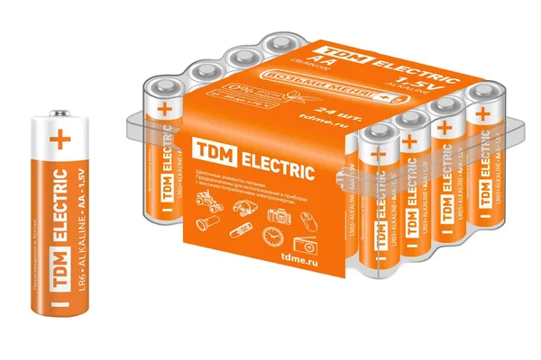 Элемент питания LR6 AA Alkaline 1,5V BOX-24 TDM — фото 2