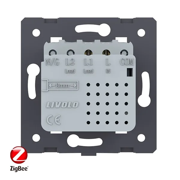 Одноклавишный сенсорный выключатель ZigBee Module, цвет золотой (механизм) Livolo — фото 4
