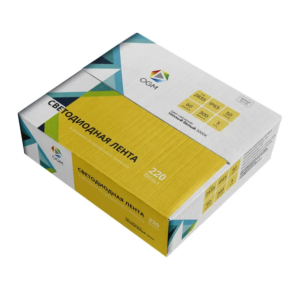 O17-01 Светодиодная лента 220В, 5Вт/м, smd2835, 60д/м, IP65, 300лм/м, размер 10х7мм, 50м, т/б, 3000К OGM APEYRON — фото 8
