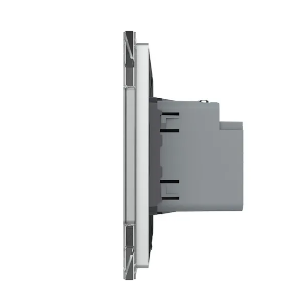 Розетка USB type C с блоком питания 45W Livolo 1 пост Серая VL-C7VUC-2IP — фото 3