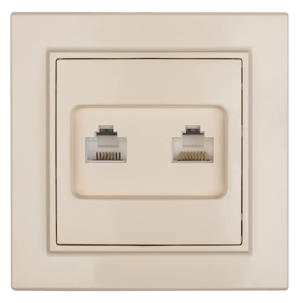 Минск Розетка RJ-45 2-местная СП бежевая EKF — фото 4
