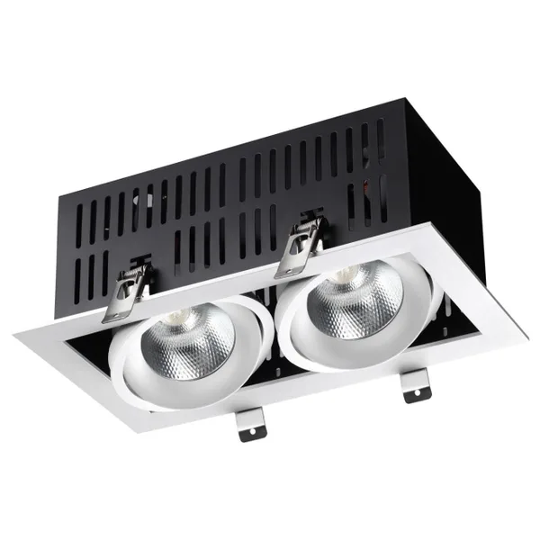 Встр.карданный св-к IP20 LED 4000К 2*24W 100-265V GESSO бел/черн NOVOTECH