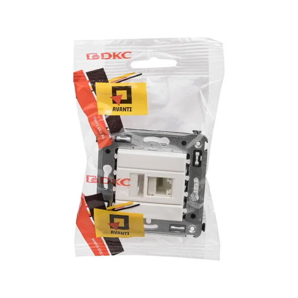 Компьютерная розетка RJ-45 в стену, кат.6А одинарная, "Avanti", "Белое облако" DKC — фото 5