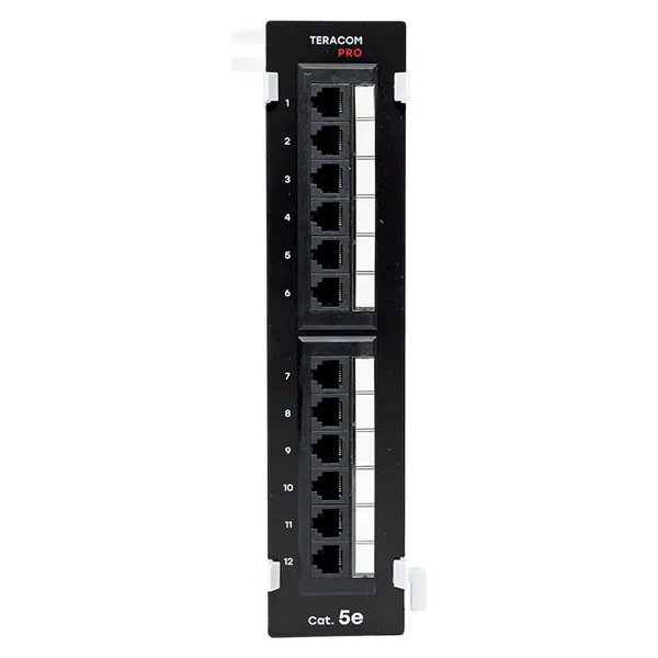 Патч-панель настенная TERACOM PRO Cat,5E неэкранированная UTP 12 портов RJ-45 Dual IDC EKF