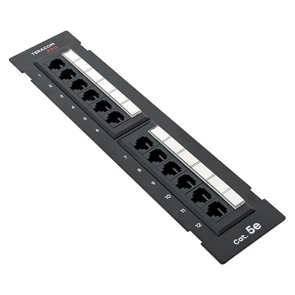 Патч-панель настенная TERACOM PRO Cat,5E неэкранированная UTP 12 портов RJ-45 Dual IDC EKF — фото 2