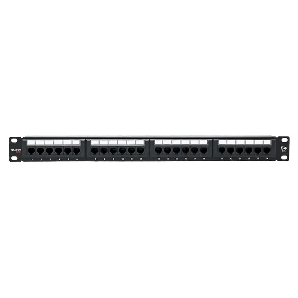 Патч-панель TERACOM PRO 19'' Cat,5E 1U неэкранированная UTP 24 порта RJ-45 Dual IDC с органайзером EKF — фото 2