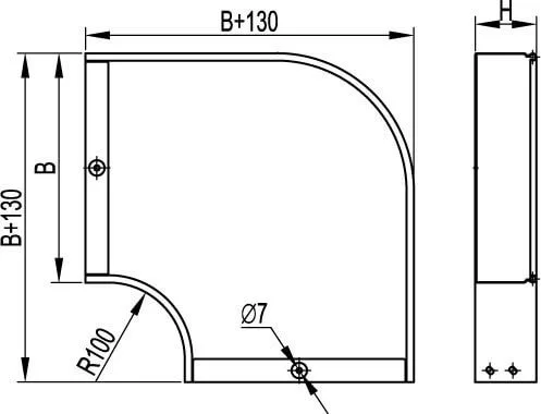 Угол CPO 90 горизонтальный 90° 600х100, горячеоцинкованный DKC — фото 2
