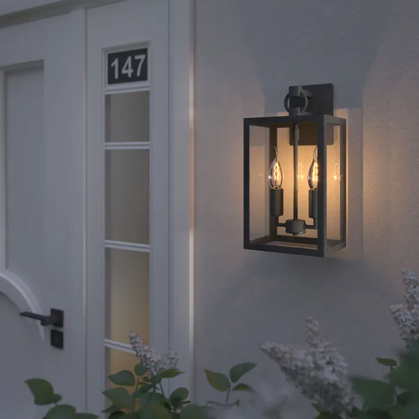 Уличный настенный светильник 2*E14 темно-серый IP43 Candle (a058478) Elektrostandard — фото 2
