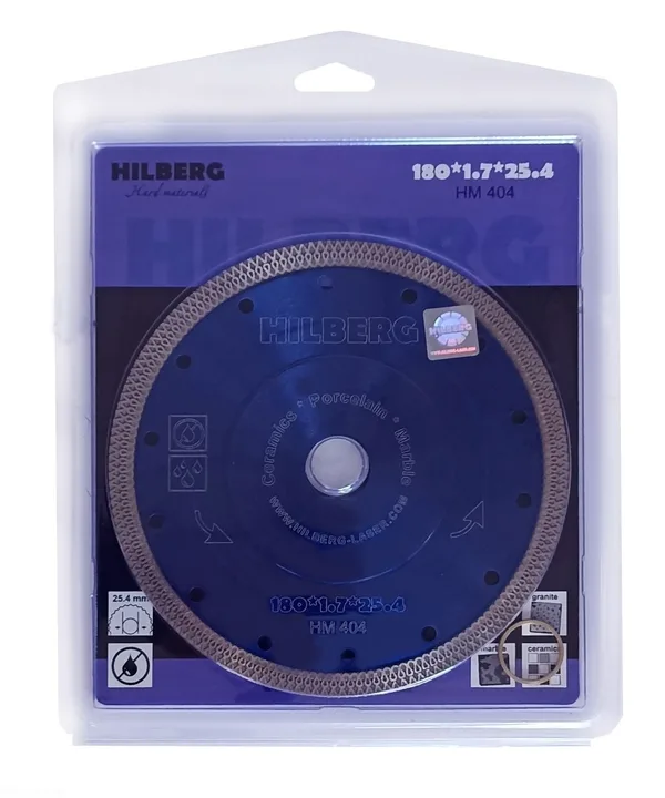 Диск алмазный отрезной 180*22,23 Турбо ультратонкий х-тип HM404 Hilberg — фото 4