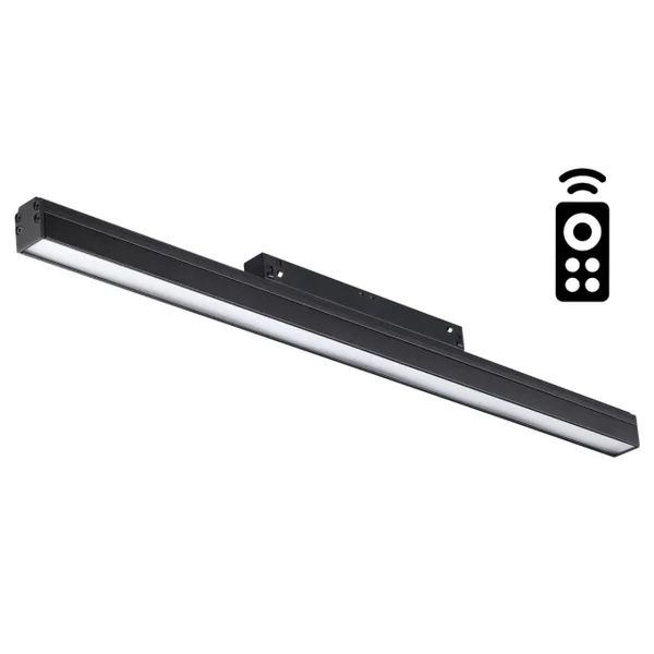 Трековый св-к димм.с ДУ,со сменой цв.темп.IP20 LED 3000~6500К 24W 48V черный FLUM NOVOTECH