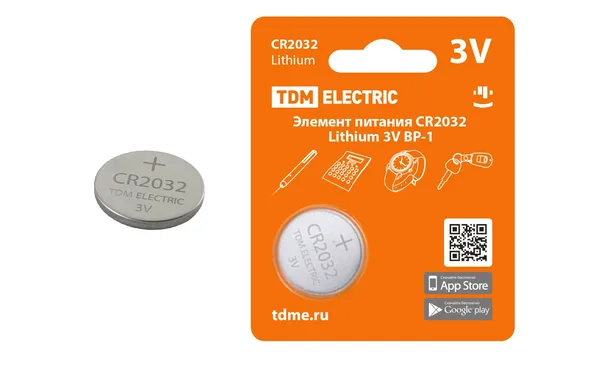 Элемент питания CR2032 Lithium 3V BP-1 TDM
