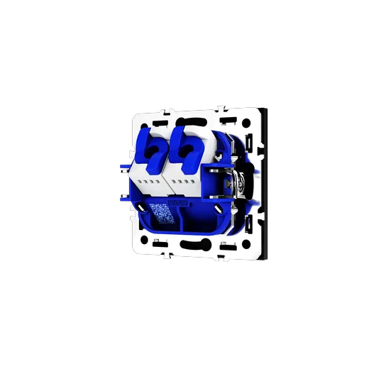 Розетка компьютерная встраиваемая Voltum S70 двойная RJ45+RJ45 КАТ.6, (черный матовый) — фото 4