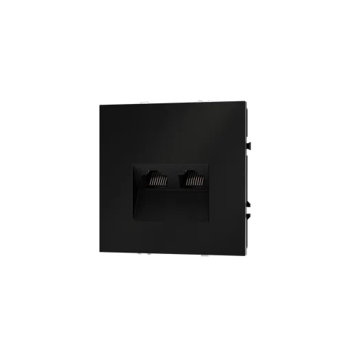 Розетка компьютерная встраиваемая Voltum S70 двойная RJ45+RJ45 КАТ.6, (черный матовый) — фото 18