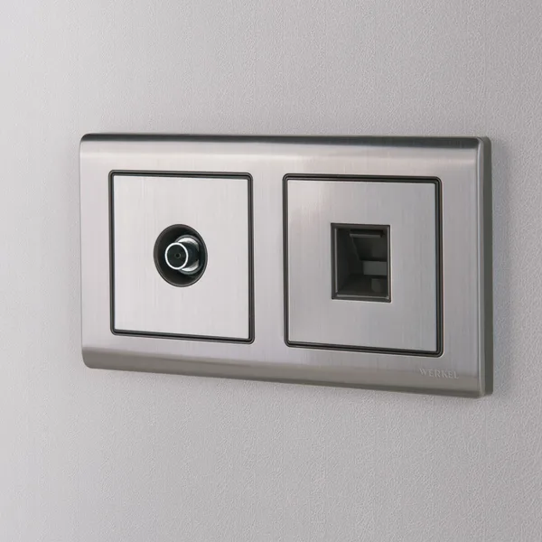 Накладка для RJ45 и RJ11 (глянцевый никель) СУ IP20 Werkel — фото 3