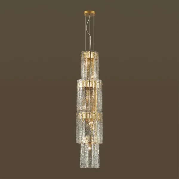 Люстра E14 7*40W MERKALE матов.золотой/прозрачный/стекло/ ODEON LIGHT — фото 3