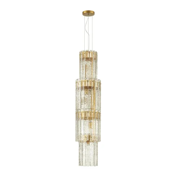 Люстра E14 7*40W MERKALE матов.золотой/прозрачный/стекло/ ODEON LIGHT