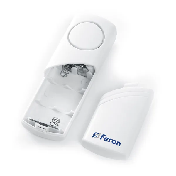 Звонок-сигнализация дверной беспроводной Feron 007-D 1 мелодия белый с питанием от батареек — фото 4