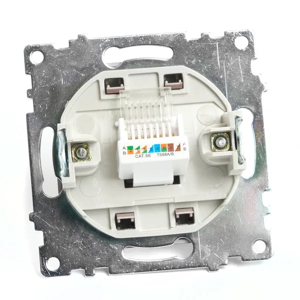 Розетка компьютерная 1-местная RJ-45 (механизм), STEKKER GLS00-7107-04, серия Катрин, шоколад — фото 3