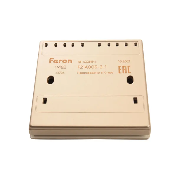 Выключатель беспроводной FERON, TM82, 230V, 500W, двухклавишный, золото — фото 7
