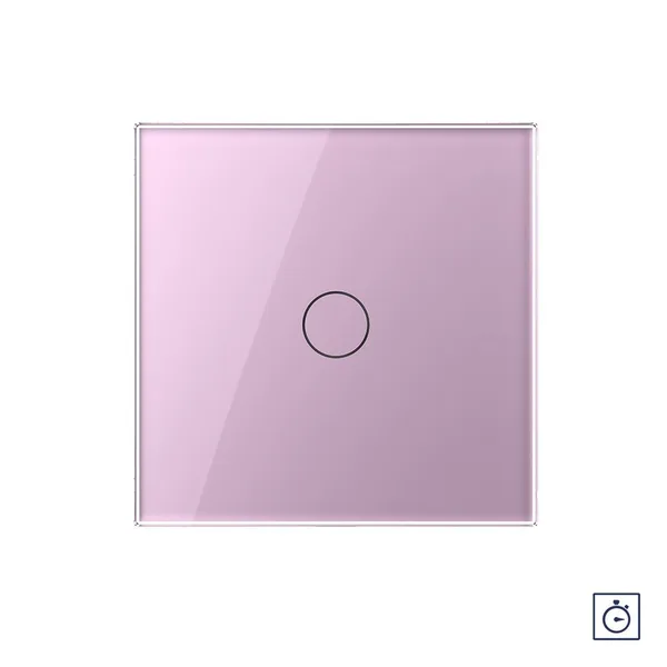 Сенсорный выключатель с таймером 1 клавиша 1 модуль Розовый Livolo — фото 2