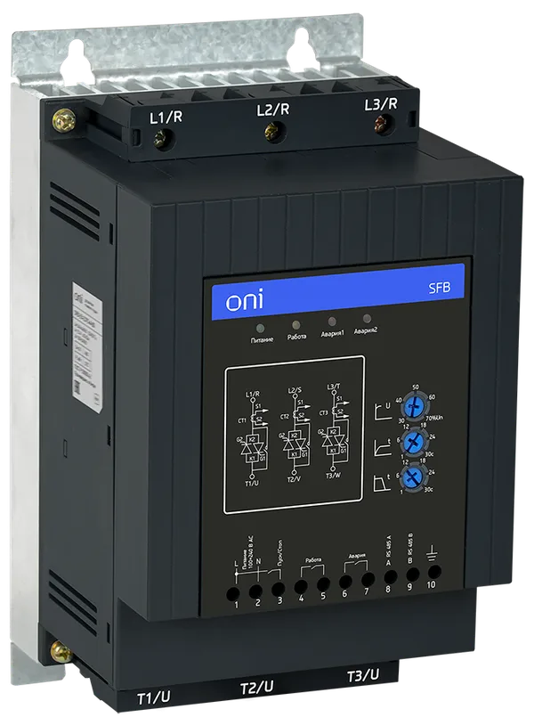 Устройство плавного пуска SFB 3Ф 380В 75кВт 150А Uупр 110-220В Modbus с выключателем с защитами ONI IEK