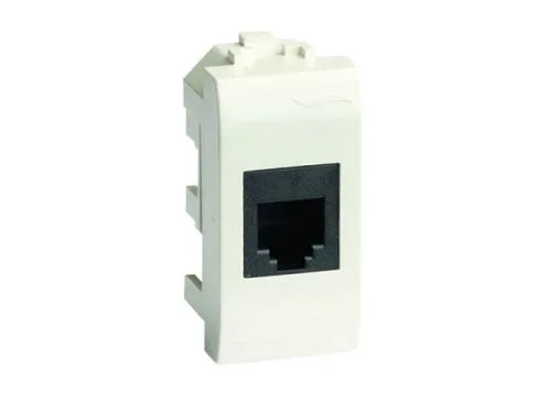 Телефонная розетка RJ-11 (разъем AMP), белая, 1мод. DKC