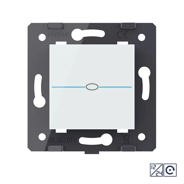 Одноклавишная сенсорная кнопка Quadro 12/24В, цвет белый (механизм) Livolo — фото 2