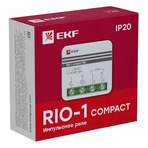 Импульсное реле RIO-1 compact 10А PROxima EKF — фото 2