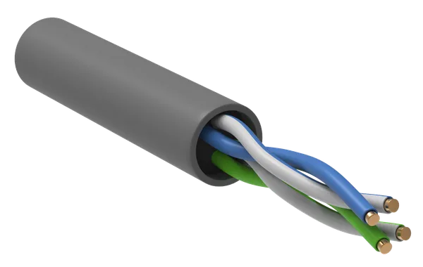 ITK Кабель связи витая пара ШПД U/UTP кат.5E 24AWG 4 пары solid LSZH 305м белый