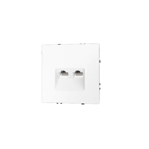 Розетка компьютерная встраиваемая Voltum S70 двойная RJ45+RJ45 КАТ.6, (белый матовый) — фото 18