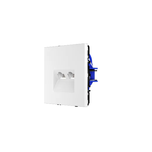 Розетка компьютерная встраиваемая Voltum S70 двойная RJ45+RJ45 КАТ.6, (белый матовый) — фото 16