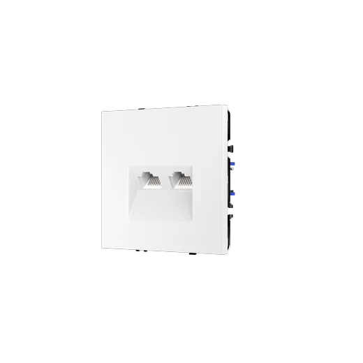 Розетка компьютерная встраиваемая Voltum S70 двойная RJ45+RJ45 КАТ.6, (белый матовый) — фото 17