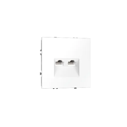 Розетка компьютерная встраиваемая Voltum S70 двойная RJ45+RJ45 КАТ.6, (белый матовый) — фото 13