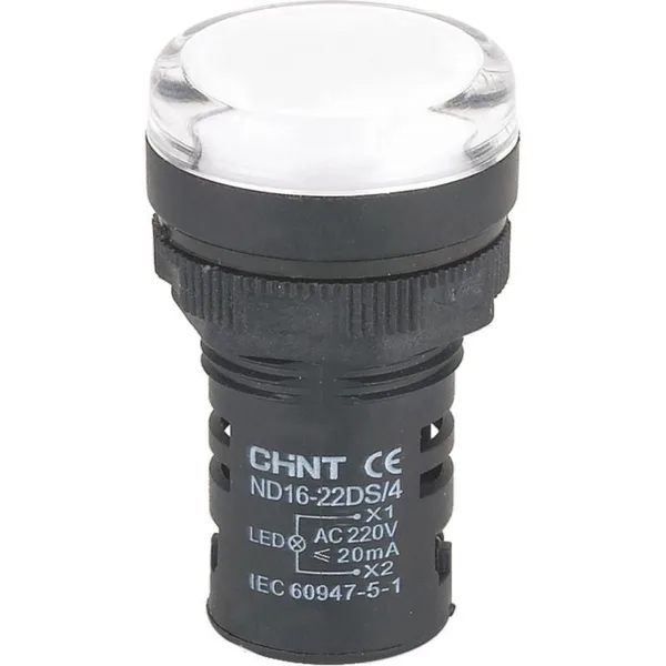 Индикатор ND16-22DS/4 белый АС 400В (R) CHINT