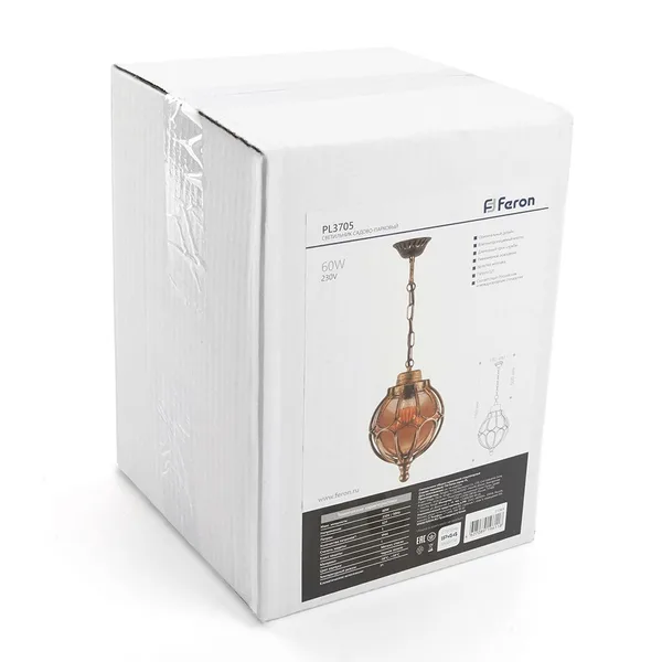 Светильник садово-парковый Feron PL3705 круглый на цепочке 60W 230V E27, черное золото — фото 7