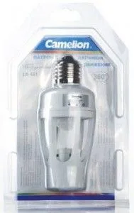 Патрон E27 с датчиком движения 60W 360° белый IP20 LX-451 Camelion