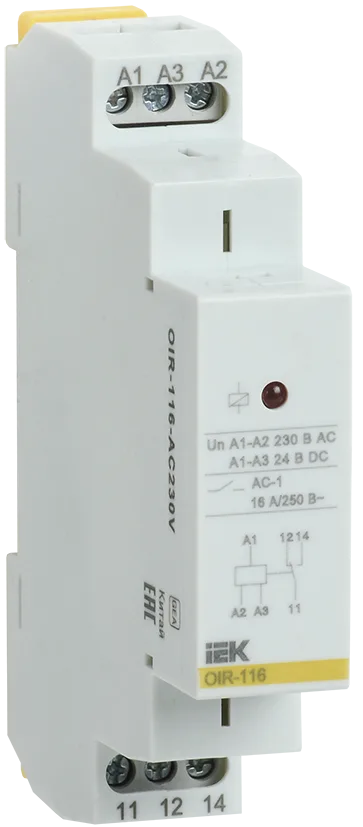 Реле промежуточное модульное OIR 1 контакт 16А 230В AC IEK