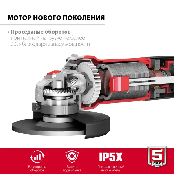 УШМ, УШМ-125-1105 эт, с регулировкой оборотов, 125 мм, 1100 Вт ЗУБР — фото 4