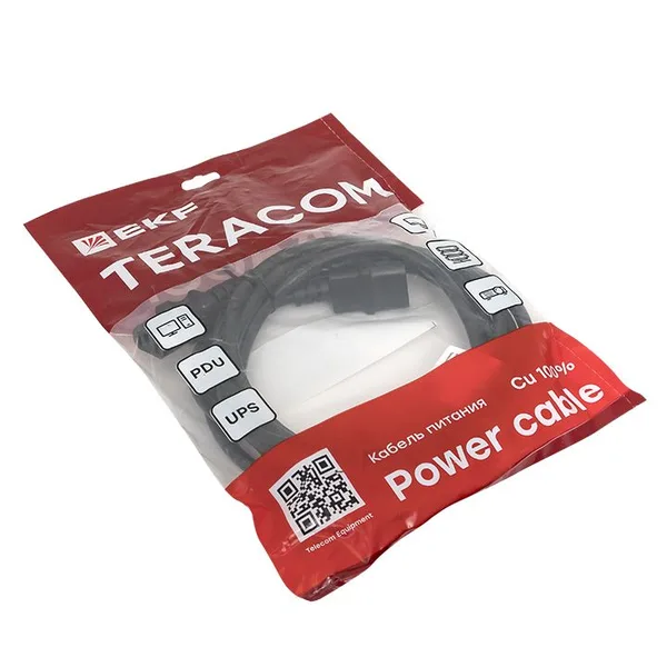 Кабель питания TERACOM для PDU IEC 60320 C13 - IEC 60320 C14 сечение 3x1,5мм2 250В 10A длина 3,0 метра EKF — фото 4