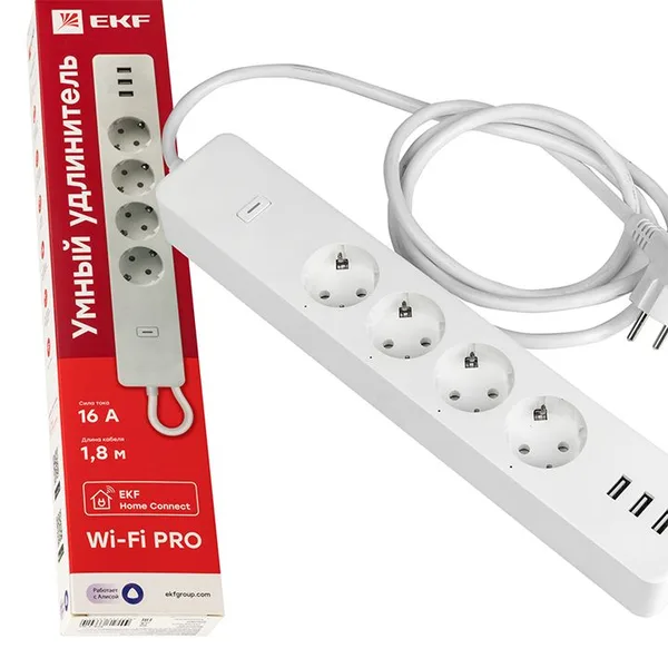 Умный удлинитель EKF Connect PRO Wi-Fi c USB — фото 4