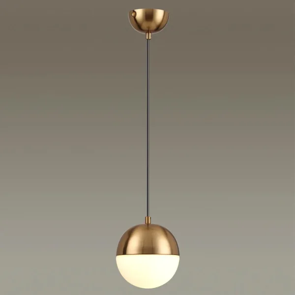 Подвес E27 1*40W PINGA античн.бронза/металл/белый/стекло ODEON LIGHT — фото 2